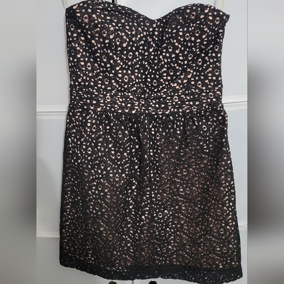 21 . Chic Strapless Black and Pink Dress. - Picture 1 of 11